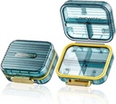 Cutie cu pastile mici, Pastilă de călătorie caz, Acedada Daily Pill Container pentru buzunar Purse, rezistent la umiditate 7 Compartimente Pastilă Deţinătorul, Stilish Portable Medicine Vitamina Organizator pentru Suplimente Ulei de peşte, Albastru