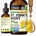 BIO KRAUTER John's Wort Tincture - Hypericum Perforatum Liquid Extract for Mood Support - High Absorbtion - Vegan Drops 2 Fl.Oz.