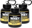 ONMYWHEY Pudră de proteine Container pentru a merge - Sticla de apă de călătorie Funnel pentru amestecuri, Portable Pre Workout Supliment Containere & Dispenser Funnels, Mini Preworkout Suplimente Holder Keychain Sticle