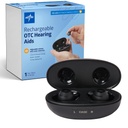 Medline Reîncărcabile SIDA auditivă OTC, negru, în-The-Ear, 4 Setări de mediu, Rezistent la apă, Volum reglabil, ușoară până la pierdere moderată a auzului, reducerea zgomotului, SIDA auditivă a urechii
