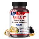 Shilajit Pure Himalayan - Energetic Booster 85% Acid fuzelian, Maca Root, Panax Ginseng, Tongkat Ali, Fadogia Agrestis - suport metabolic și imun - 150 capsule