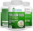 Aeternum Psyllium Husk Caps USA Made - Premium All Natural Fiber Supplement - 240 Husk Powder Capsule 725 Mg per Serving, Suporturi Sistem Digestiv Sanatos - Toate naturale 100% Soluble