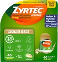 Zyrtec 24 ore Alergie Relief Geluri lichide, Antihistaminice Capsule cu Cetirizină HCl Alergie Medicină pentru Relief All-Day de la Runny Nose, Stranezing, Itchy Eyes & More, 40 Conte