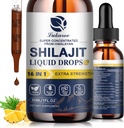 16 în 1 Silajit Resin lichid picătură, Shilajit W/Ginseng, Turmeric, Rhodiola, Wolfberry, Amla & Vitamine, Shilaj Supliment pentru bărbați și femei cu 85+ Trace Minerale & Acidul pelvian, 1 Fl Oz