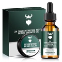 Kit de crestere barbă - 2X Biotina concentrație pentru bărbați, Argan natural, uleiuri și vitamine Jojoba (Cedarwood)