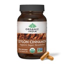 ORGANIC INDIA Ceylon Scorțișoară Supliment - Capsule cu scorțișoară organice Ceylon, Pastile de scorțișoară Suplimentul Herbal, Support Digestion, Sursa de antioxidanți, USDA Organic, Vegan, Gluten-Free - 90 capsule