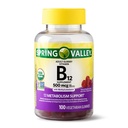 Spring Valley Adult Gummy Vitamina B12, suport metabolic, Aroma de fructe naturale, 100 Gume
