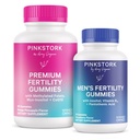 Gumele de fertilitate Stork roz pentru femei si barbati - Suport conceptie prenatala - Inositol, COq10, Folat - Echilibrul hormonal