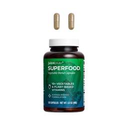Suc Plus+ Amestec de legume: cu Broccoli, Pătrunjel, Tomate & More - Plant-Based, Vegan, Gluten-Free, Non-GMO, Kosher - pentru inima, Immune, Cognitive & Skin Health - 1 flacon (60 Servings)