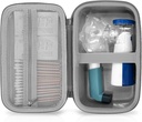 Inhalator Astm Nebulizator portabil și Spacer Storage pentru copii și adulți - Caz de călătorie pentru măști, Inhalator Holder (GREY)