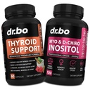 Suport tiroidian & Myo-Inositol & D-Chiro Inositol Supliment Capsule - Suport natural pentru metabolism, Mood & Energy - 40:1 Ratio Hormonilor Balanţa pentru femei, Ciclu menstrual, Sănătate feminină