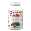 ANDREW LESSMAN ALA + NAC Alpha Acid lipoic cu N-Acetil-Cysteine 60 capsule - Ultra-High Potency, Anti-Oxidant Suport pentru Sistemul Nervos, Inima, Creier, Ficat, Rinichi, Plămâni, Energie. Fără aditivi