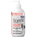 Ulei sălbatic de somon de Alaska pentru câini - 16 oz. de ulei de pește Formula - Capac pompa - Conține Omega-3 și 6, vitamina D, EPA, și DHA pentru piele sănătoasă și haina