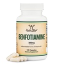 Benfotiamine 300mg Servings (a treia parte testat, 120 capsule, 150 mg per capac) non-GMO, pentru a stimula nivelul de tiamină B1 (mai absorbabil decât Tiamină, solubil de grăsime) de lemn dublu