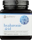Youtheory Acid hialuronic Formula avansată, Dairy Free, 120 capsule (Pachet de 1)