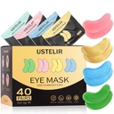 Sub patch-uri ochi, 40 perechi ochi masca pentru cercuri intunecate, ochi pufos, saci subtiri, riduri, masca ochi patch-uri cu 24K aur, acid hialuronic, Rose & Aloe Vera, tratament ochi de îngrijire a pielii pentru bărbați și femei cadou