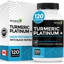 Reînnoirea Active Platină Turmeric 1350MG per 3 Capsule cu Pepper negru & Ginger 