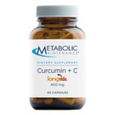 Curcumina de întreţinere metabolică + C - Longvida + vitamina C Supliment îmbunătăţit curcumină pentru funcţia cerebrală şi mobilitatea articulară (60 capsule)