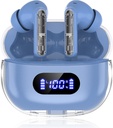Blue Wireless Earbuds P1 PRO, Căști Wireless Bluetooth Căști cu Clear Call Mics Muguri ureche, Fit confortabil, IPX7 rezistent la apă viață baterie lungă, 30H Timp de joacă pentru antrenamente sportive
