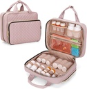 Damero Sticla Organizator sac, Travel Medicine Bag Organizator, Medicina Organizator și Depozit pentru pastile, Vitamina, Ulei de pește, Suplimente medicale pentru femei și bărbați, Misty Rose