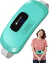 Pad portabil de încălzire CooCo pentru crampe de perioadă, centura de talie fără fir pentru relief crampă menstruală, 3S Pad de căldură rapidă cu 4 niveluri de căldură și 4 Moduri de vibrație, Cadouri pentru femei fată, verde