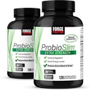 Force Factor ProbioSlim Extra Force, Probiotic Supliment pentru femei și bărbați cu 30 miliarde CFU și extract de ceai verde pentru suport de sănătate Gut, Blooting și gaz de relief, 120 Conte (Pachet de 2)