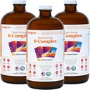 LIQUIDHEALTH Mega Energie metilat B-complex, Adult supliment de vitamina lichid - Creșterea energiei, Relieve Stres & Oboseală, Immune Support, Heart & Gut Health - Made in USA, Vegan, Sugar-Free (3 Pack)