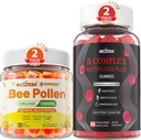 Albină Polen pentru cresterea sanului Organic 1000mg + Vegan super metilat B Complex Vitamina Gumies pentru femei