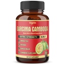 Capsule pure Garcinia Cambogia - 6in1 cu ceai verde, Arjuna, Usturoi Bulb, Turmeric & Black Pepper - 90 Conte