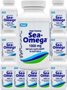 500 Softgels (10 flacon) Mare potenta Rugby 1000mg Natural Deep Sea Sughiț Ulei de pește Omega-3 Acid gras (EPA 300mg & DHA 200mg) pentru bărbați și femei, Promotes Brain/Hair/Skin & Heart Health,Made in USA