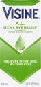 Visine A.C. Itchy Eye Relief Picături oftalmice însoţite de sulfat de zinc şi HCl tetrahidrozolină, Tratamentul picăturilor oftalmice cu înroşire Reliever & Astringent pentru ochi mâncărimi, roşii, albi şi iritaţi, 0,5 fl. oz