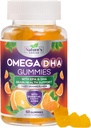 Omega 3 Gume de ulei de pește - Triple Putere Omega3 Gummy - DHA & EPA Acidi grasi pentru sanatatea inimii, Suport comun și creier, Natură de înaltă absorbție Omega Suplimentul de ulei de pește de pește, Orange Flavor- 60 Gume