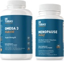 Dr. Tobias Omega 3 Ulei de pește și Menopauza Ajutor pentru femei, Suport endocrin cu Omega 3s esențiale, Flashuri fierbinți și suplimente de transpirații de noapte, Non-GMO
