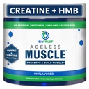 BioTrust Ageless Muscle Builder - Creatine HMB pulbere cu vitamina D3 & Betaina - Construiți și păstrați în mod natural scăderea masei musculare și a forței - nearomate, 30 Serviri
