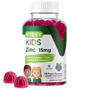 Viteey Zinc pentru copii Gummies, 15mg - Suport imunitar - puternic antioxidant natural, Copii supliment de vitamina de zinc - Vegan, Gelatină gratuit, Gluten gratuit - Gummy gustoase aroma Berry