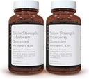 pureclinica Triple Putere ImunÄ de sprijin - gumiile de elderberry cu vitamina C & Zin x 180 Gumies (2 sticle de 90) 