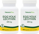 NaturasPlus Yolk Lecitin - 600 mg, 180 capsule - Ambalaj de 2 - Soy Free, Gluten Free - 180 Serviri totale