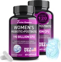 Probiotice pentru femei 190 Miliarde CFU - 10 Tulpini și postbiotice pentru Wowen- Immune, Digestive, Gut, Vaginal & Sănătate urinară, PH Balance- Suporturi Constipație ocazională, gaz și balonare, 120 Capsule