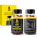 Clubul Barbă Biotin Barbă de creștere vitamine Gumiile - Suplimentul pentru păr pentru bărbați - Vitamine B12, E, & C pentru a sprijini un păr mai gros Fuller uite facial - Gummy căpșuni