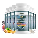 GreeNatr 7 în 1 Supplement de sprijin imun cu vitamina C, vitamina D3, zinc 50mg, Querbetin, echinacea Purpurea, Sambucus Elderberry și Ginger pentru apărare imună completă - 60 capsule (12 sticle)