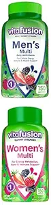 Bundle de vitafuzie Adult Gummy Vitamine pentru barbati, Berry aroma de zi cu zi Multivitamine pentru barbati , 75 de zile de aprovizionare, 150 Conte + Vitafusion Femei Multivitamine Gummies, 75 zile de aprovizionare, 150 Conte