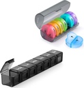 Sukuos 2 Pack Săptămânal Pill Organizator, Daily Pilula Box 7 zile pastile Cazuri pentru vitamine, uleiuri de pește sau suplimente