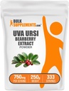 BulkSupplements.com Bearberry Leaf Extract pulbere - Uva Ursi Extract, Herbal Supliment - Vegan & Gluten gratuit, 750mg per Serving, 250g (8.8 oz) (Pachet de 1)