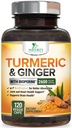 Curcumina turmerica Supliment 2600 mg - cu ghimbir organic & Turmeric, Extract de ardei negru BioPerine 95% Curcuminoide - Advanced Absorbtion Joint & Antioxidant Extra Forta suport - 120 capsule