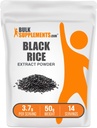 BulkSupplements.com Black Rice Extract de pulbere - Black Rice Powder, Gluten Free Supplement - Nearomat, 3.7g per Serving, 50g (1.8 oz) (Pachet de 1)