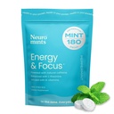 Menta NeuroGum Energetica Cafeina (180 bucati) - Zahăr fără L-teanină + Cafeină naturală + vitamina B12 & B6 - Nootropic Energy & Focus Supliment pentru femei și bărbați - Keto & Vegan, Aroma de mentă