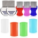 LABOTA 9 PC-uri Licee Combs, Flea Combs, par dublu piepteni dinti cu fețe fine, îndepărtarea mătreață Comb cu dinți metalici, oțel inoxidabil Louse și Nit Comb pentru tratamentul păduchi cap