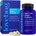 LOVEBUG Prebiotice Skinny și Probiotice pentru femei Digestive Sănătate și Asistență imună - 10 Miliarde UFC Trenuri probiotice Probiotice Sanatate, gaz, constipație și balonare, 60ct