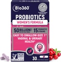 Bio360 Probiotice pentru femei Vaginigal Health - Sprijină echilibrul pH-ului, vaginal, urinar, & Digestive Health - 50 Miliarde CFU & 15 Tulpini unice pentru odor vaginal și flora vaginală sănătoasă - Perioada de valabilitate Stabil