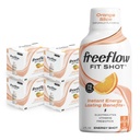 Freeflow Fit Energy Shots, Orange Slice, Natural Caffeine Boost cu L-theanină, Ginseng, Vitamine, Prebiotice, Electroliti (24 Conte, 2oz Shots)